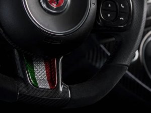 FIAT 500 ABARTH Steering Wheel Lower Center Trim Piece - Carbon Fiber - EU Model - Italian Theme